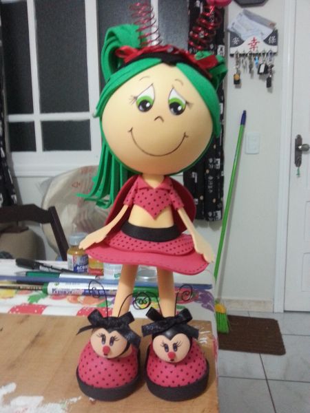 fofucha em eva 3d (joaninha)